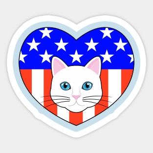 ALL AMERICAN CAT LOVER Sticker